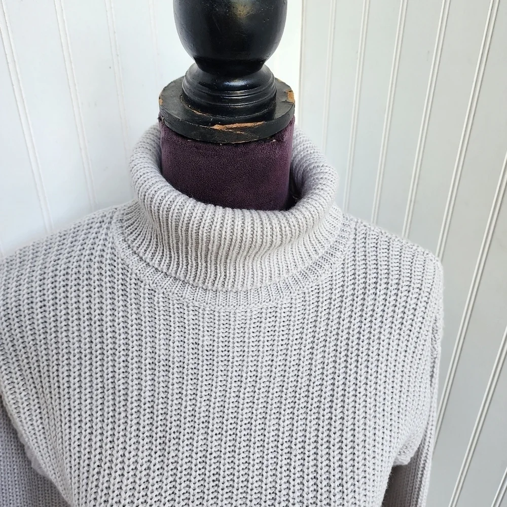 NWT Missguided Women Boho Tuttleneck Neck Cropped Sweater Knit Gray Petite 2P 4P